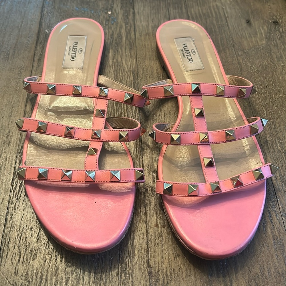 Valentino pink rockstud sandals